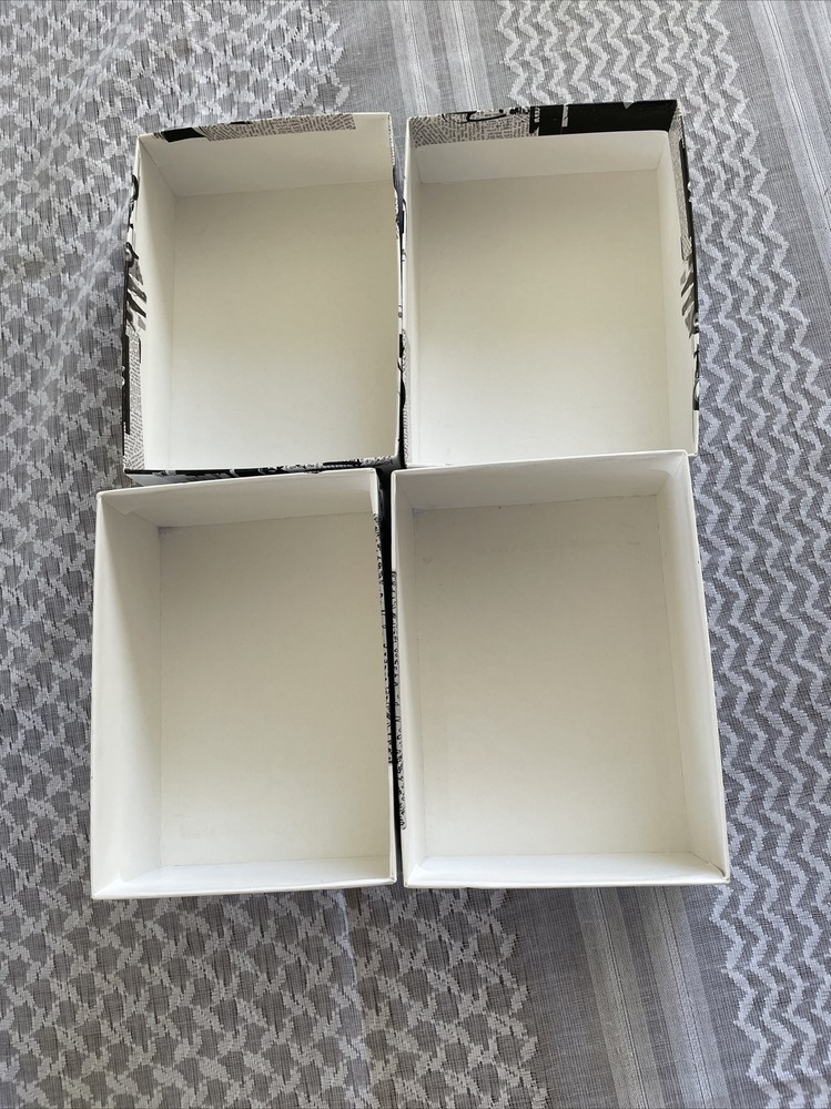 2 Small Decorative Boxes Black White Decor Creative Office Organizing Craft 5x4”