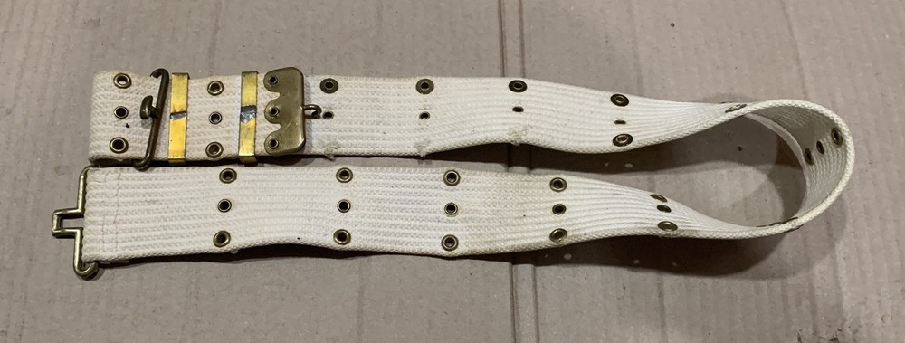 US Military White Canvas Pistol Belt
