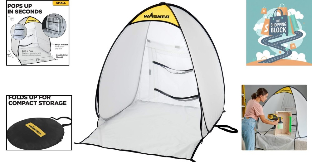 Spraytech Small Portable Spray Shelter for DIY Paint Projects, White