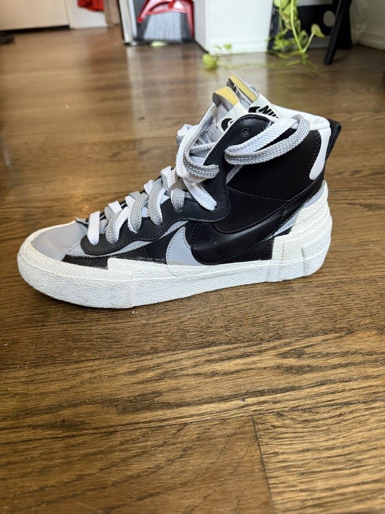 Nike Sacai Blazer Mid Black Grey Sz 7.5