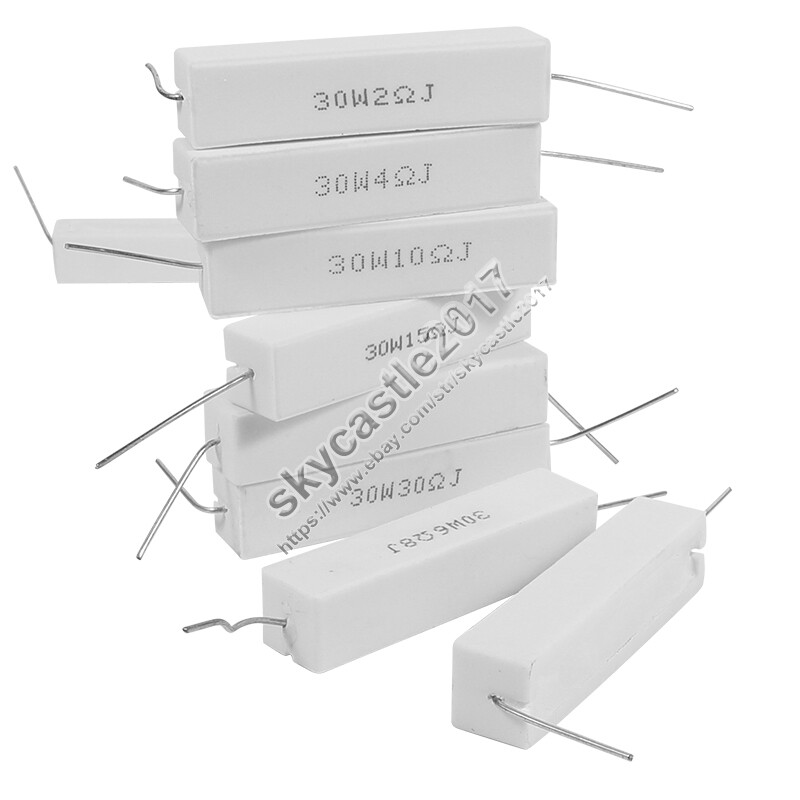2pcs 1-40ohm 20W 30W Speaker Frequency Divider Crossover Ceramic Cement Resistor