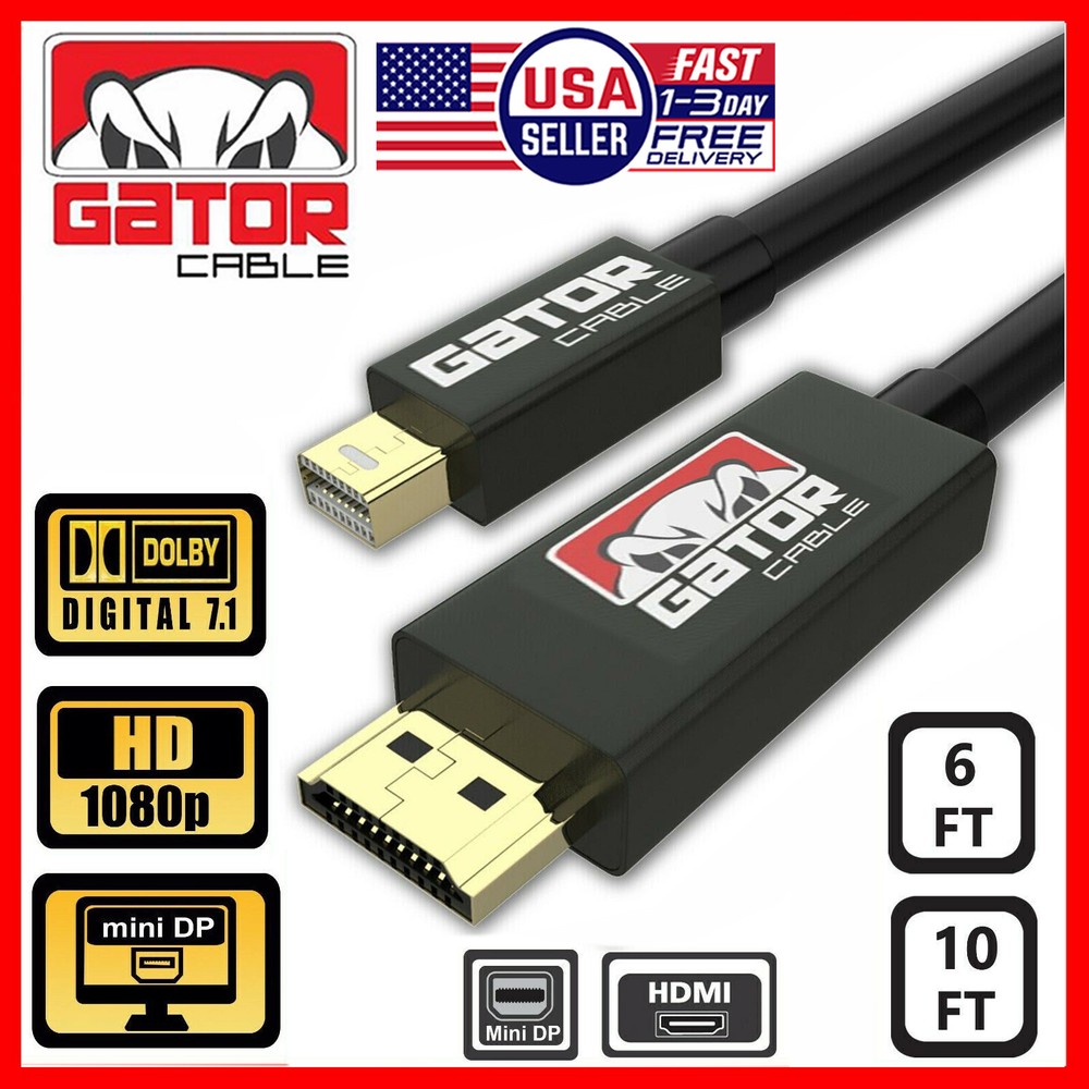 Mini DisplayPort DP Thunderbolt to HDMI Cable Adapter HD 4K for MacBook Surface