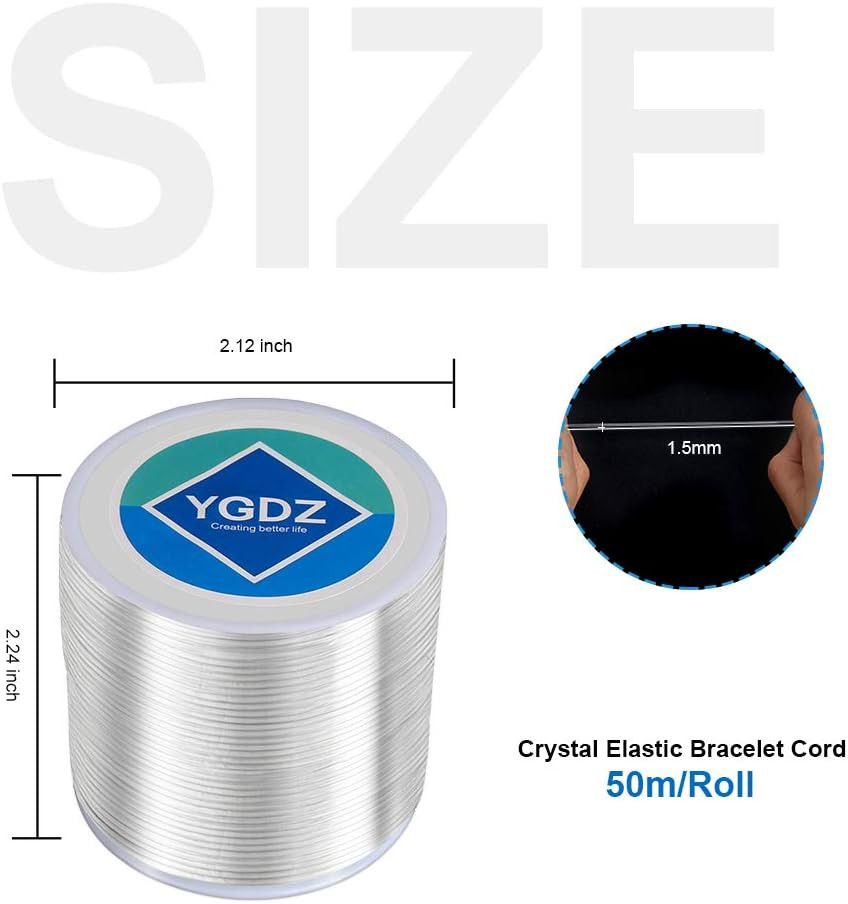 1.5Mm Bracelet String, Elastic String Crystal Stretch Thread Clear Beading Cords