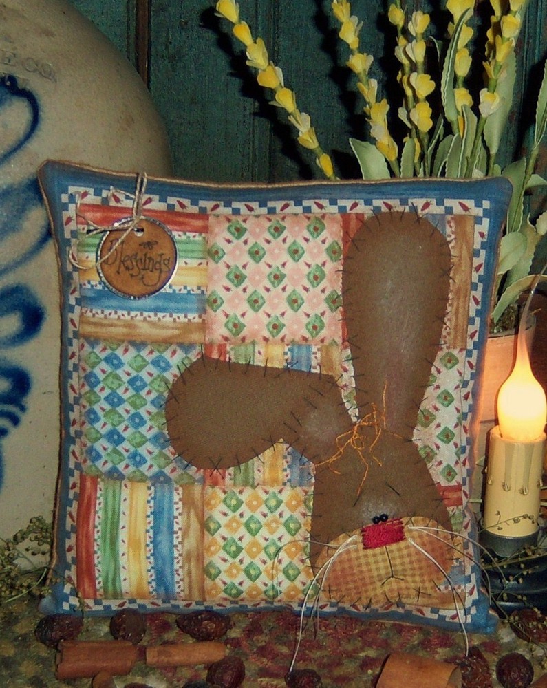 Primitive Bunny Rabbit Pillow Ornie Paper Pattern #318
