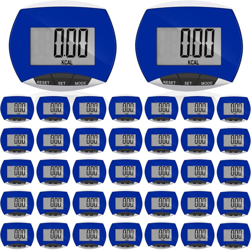 User-Friendly Pedometer for Steps, Distance & Calories - 32 Count Blue Set