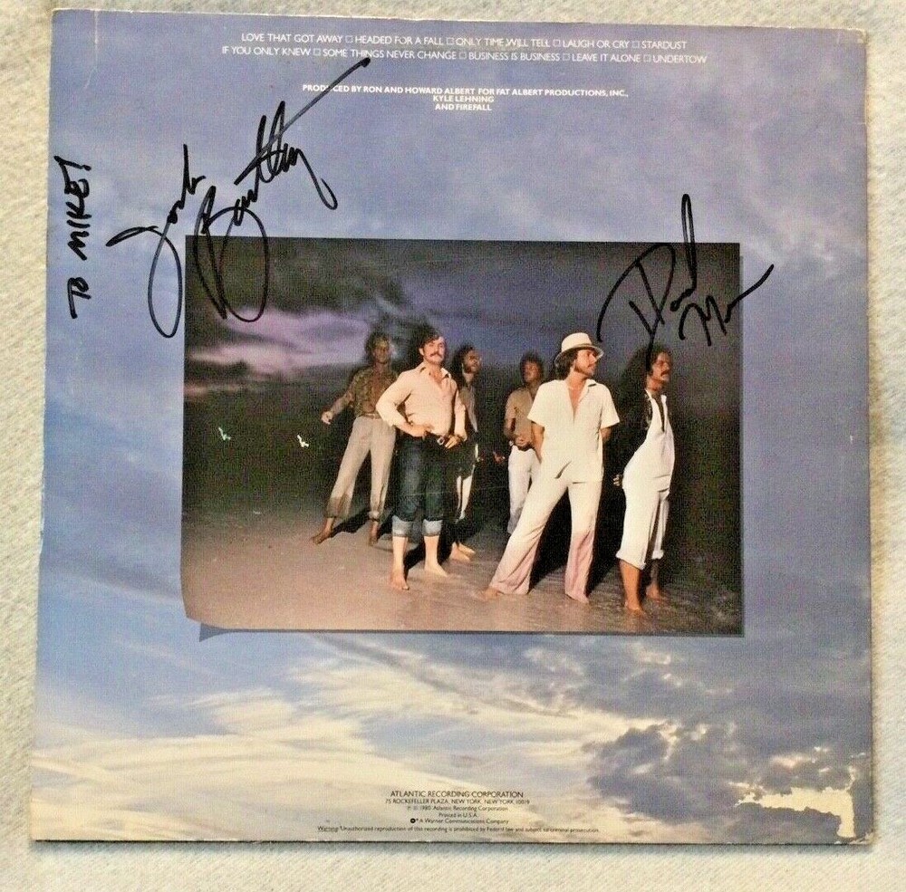 Firefall "Undertow" Vinyl - Autographed/Signed - Jock Bartley + 1