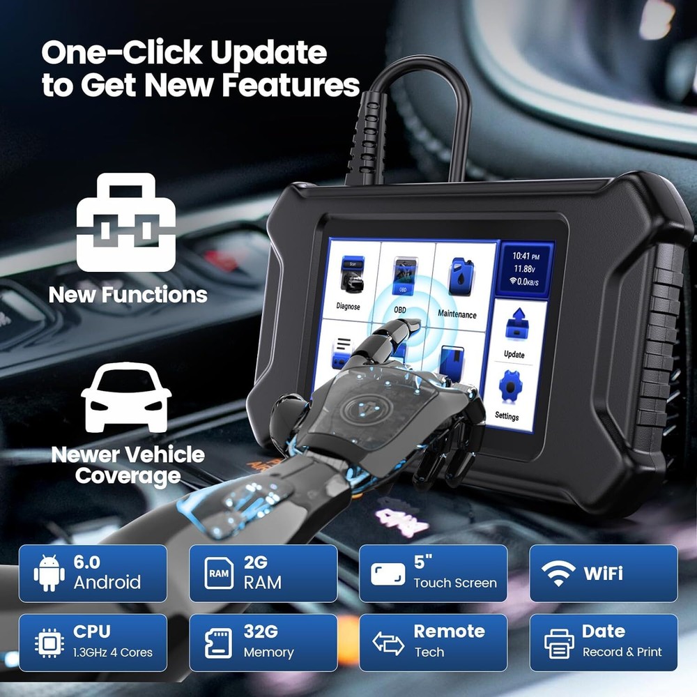 MUCAR CS4 Auto OBD2 Code Scanner ABS SRS Car Diagnostic Tool EBP SAS TPMS Reset