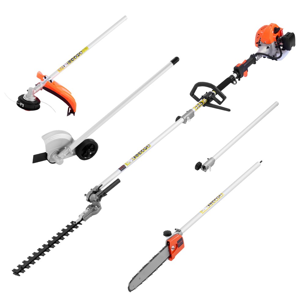 26cc Gas Hedge Trimmer, 7-in-1 Multi-Function w/ Pole Saw, Brus…