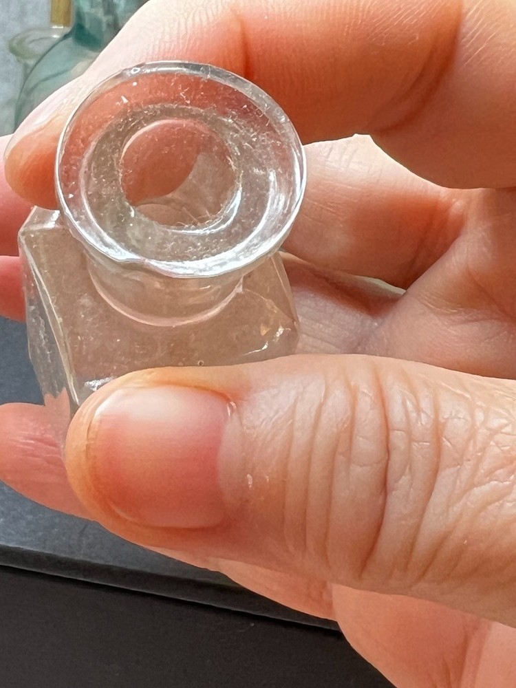 Vintage Small Clear Glass Bottle 3"H