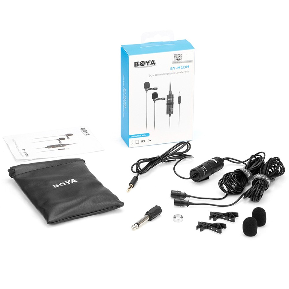 BY-M1DM Dual Omni-directional Lavalier Microphone For Android Smartphone E