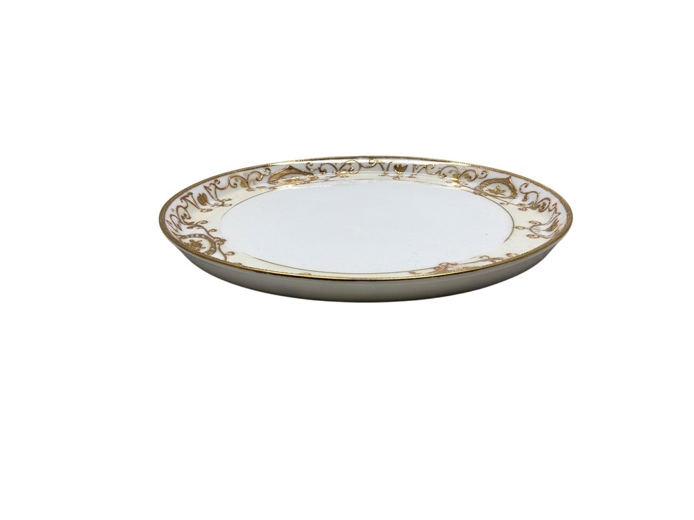 Antique Nippon Gilded Christmas Ball Pattern Cheese Ball Platter