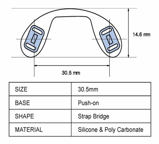 Push-On Silicone Saddle Strap Large 6 Pairs #NP686