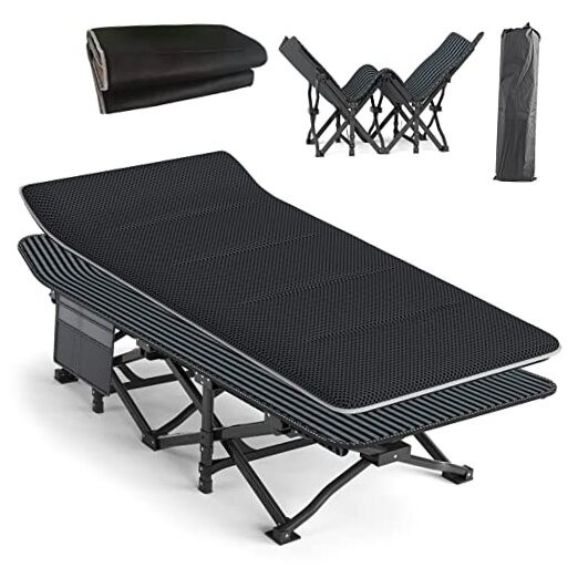 Camping Cot for Adults with Cushion Comfortable, Tent Folding Cot Large Size