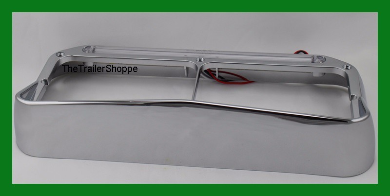 Headlight Bezel With Visor Rectangular Dual Lights 24 Amber Clear Lens "GLO" LED