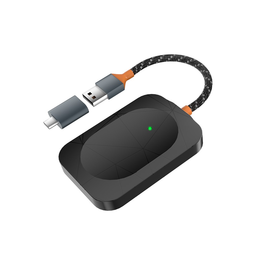 2-in-1 Mini Wireless Android Auto Carplay Adapter Plug & Play Quick-connect