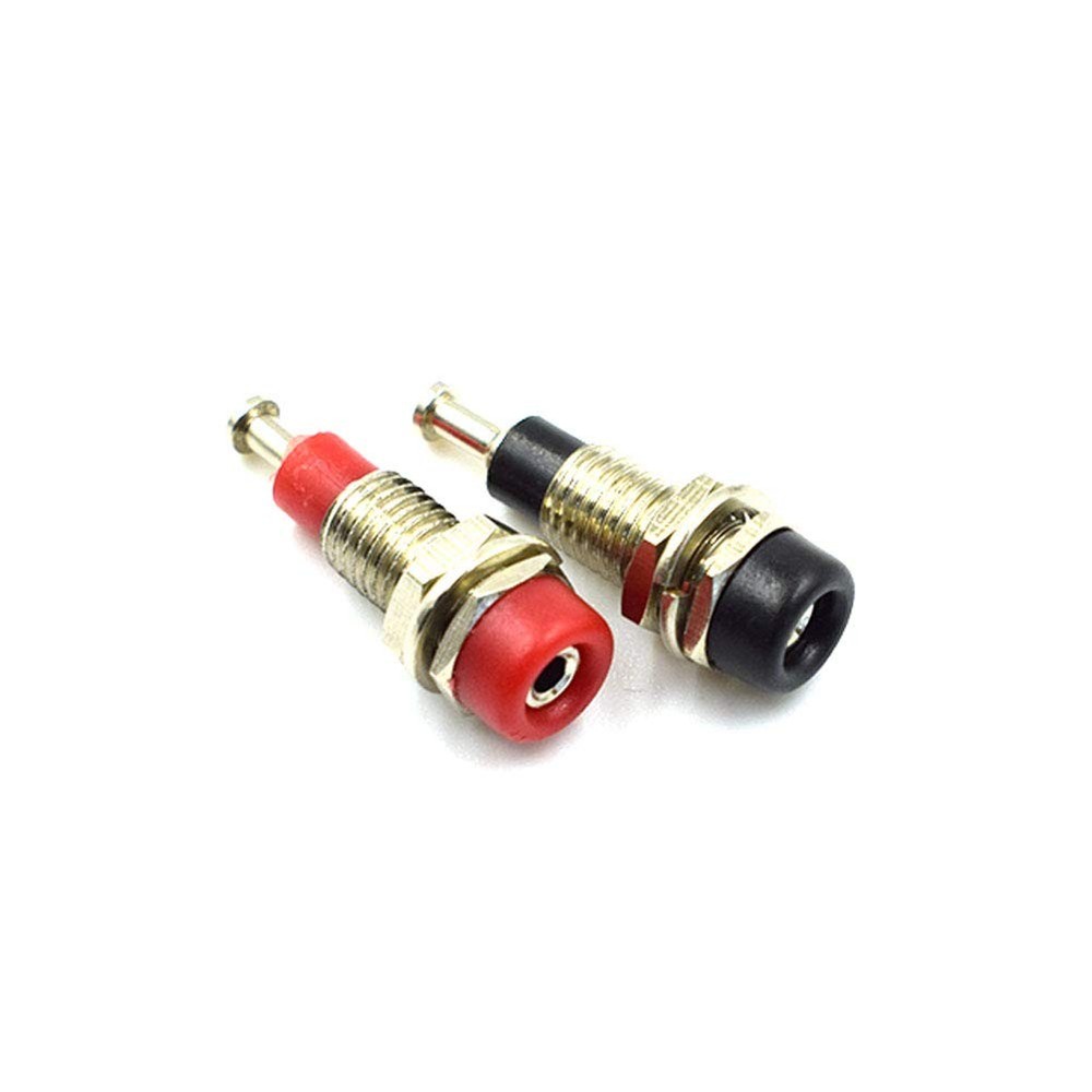 10PCS 2mm Female Banana Jack Panel Mount Binding Post Connector Red Black