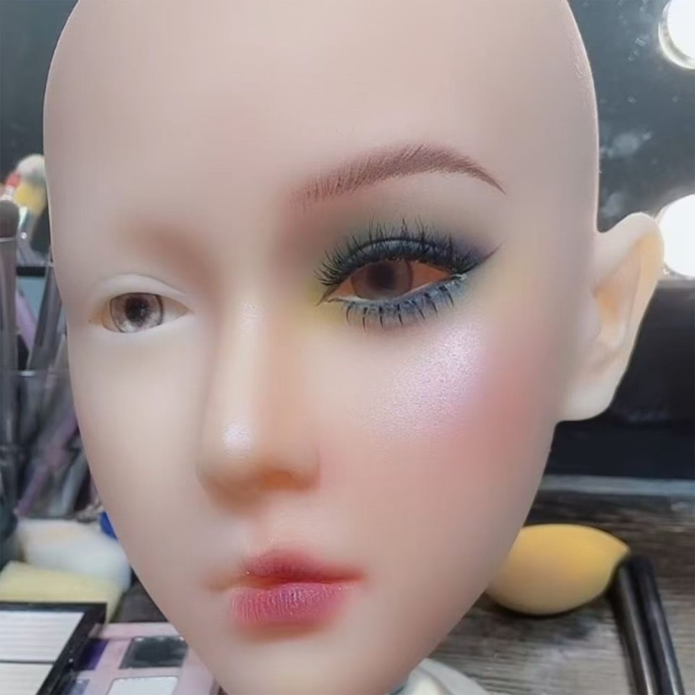 Advanced Makeup Mannequin Head - M16 Interface, Detachable Wig, Single Head