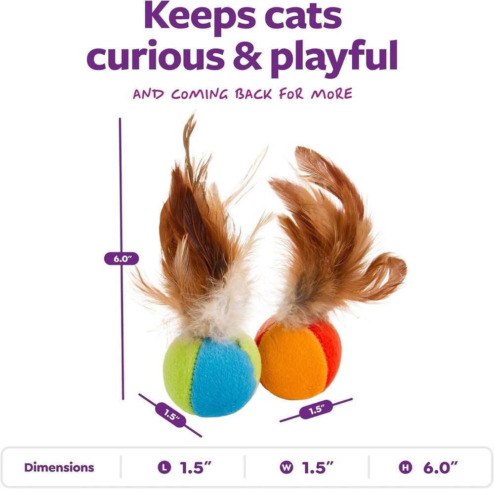 Interactive Plush Catnip Flutter Balls with Feathers - Ideal for Kittens