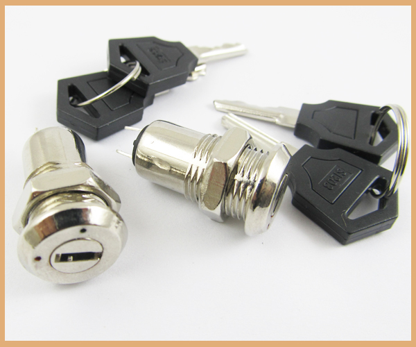 3 pcs Key Switch ON/OFF Lock Switch K3 with Plastic Handle 10.5x29mm