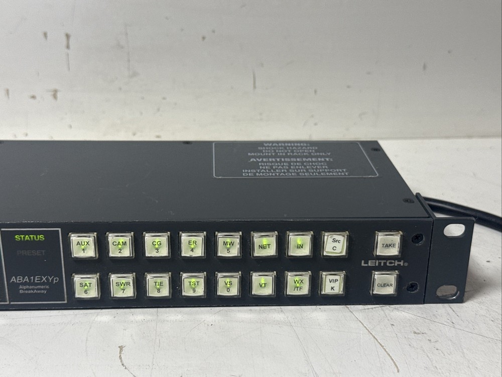 Harris Leitch ABA1E-XYP ABA1EXYp 1U Alphanumeric Break Away Remote Panel