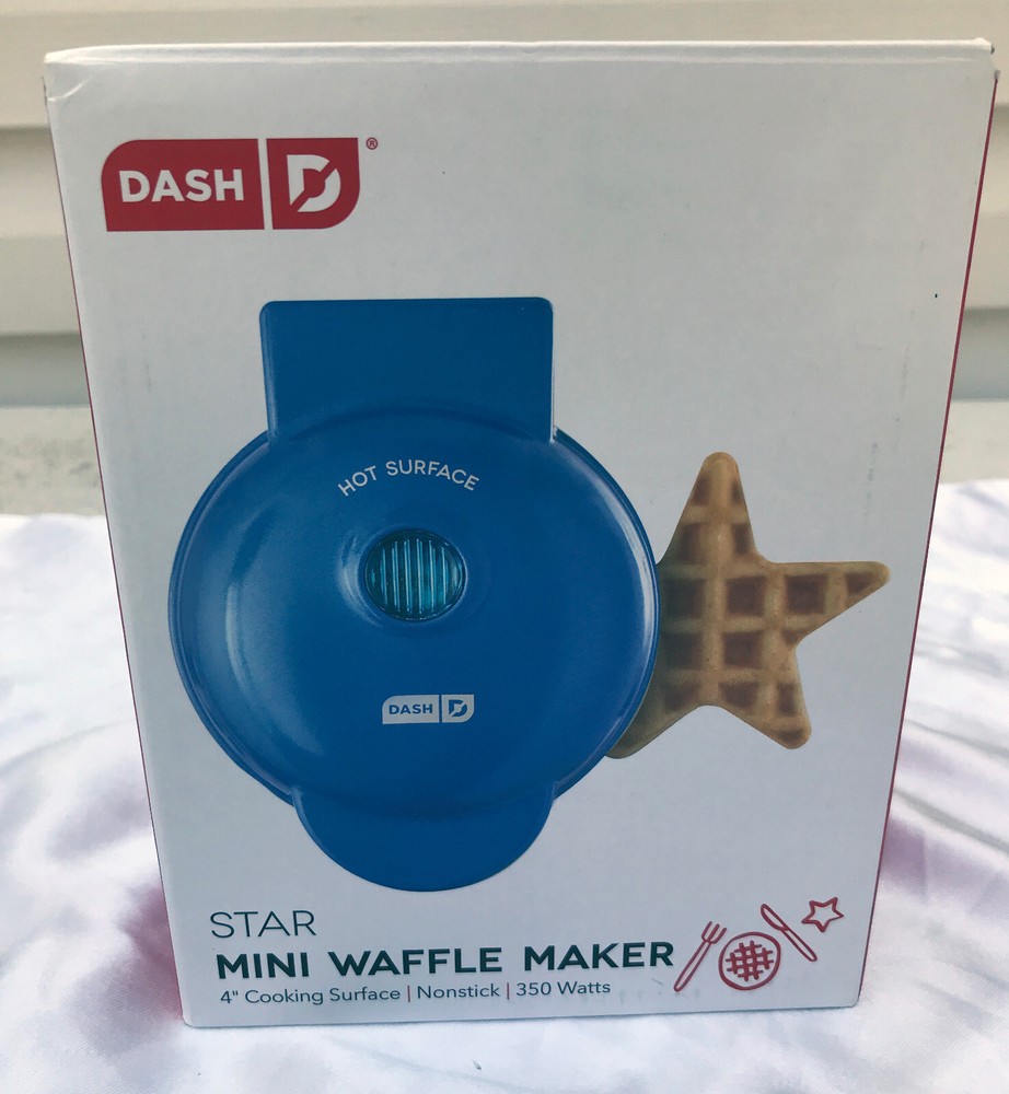 Dash Star Mini 4" Waffle Maker Blue-model DMWR001NM
