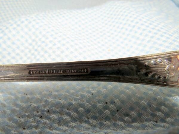 ANTIQUE VTG SHEFFIELD ENGLAND EMBOSSED SERVING SPOON 9"