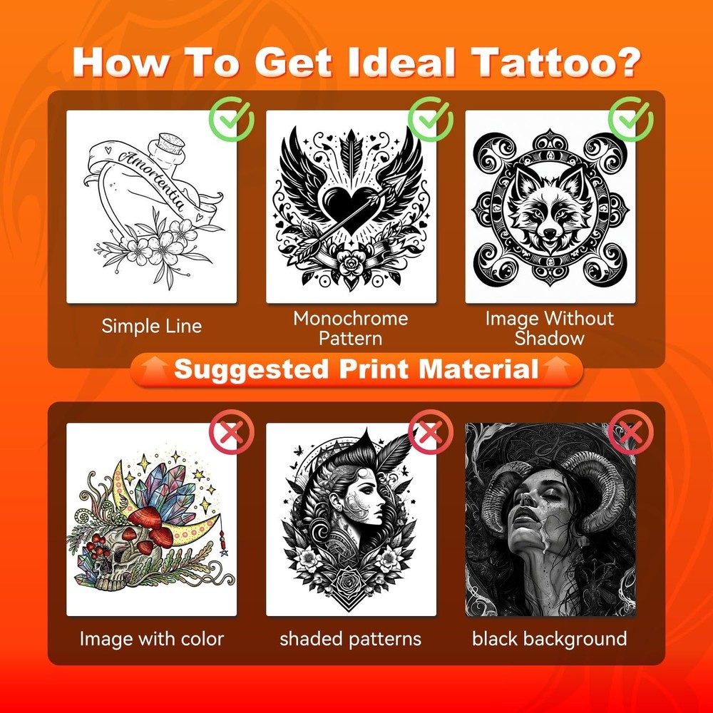 Wireless Tattoo Stencil Printer Bluetooth Thermal Transfer Machine + 30pcs Paper