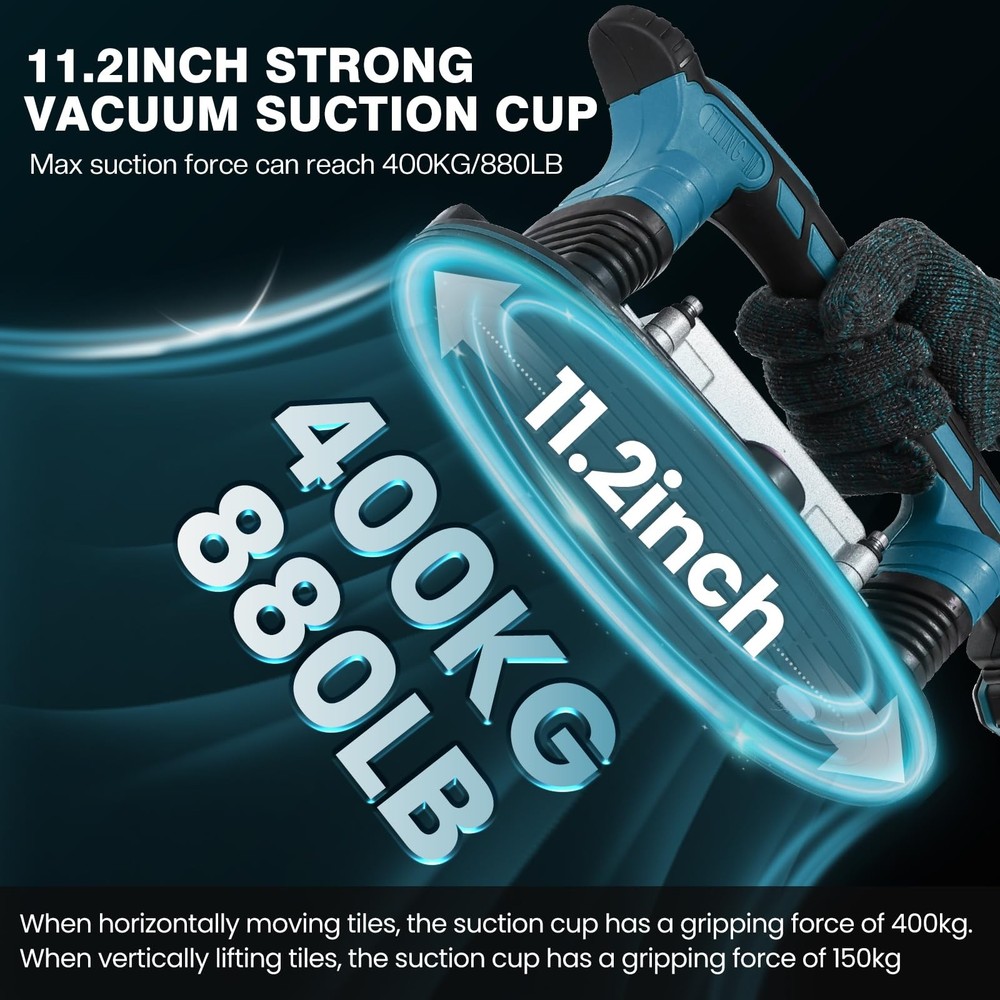 Tile Vibration Tool, 11” Suction Cup Large, ‎blue