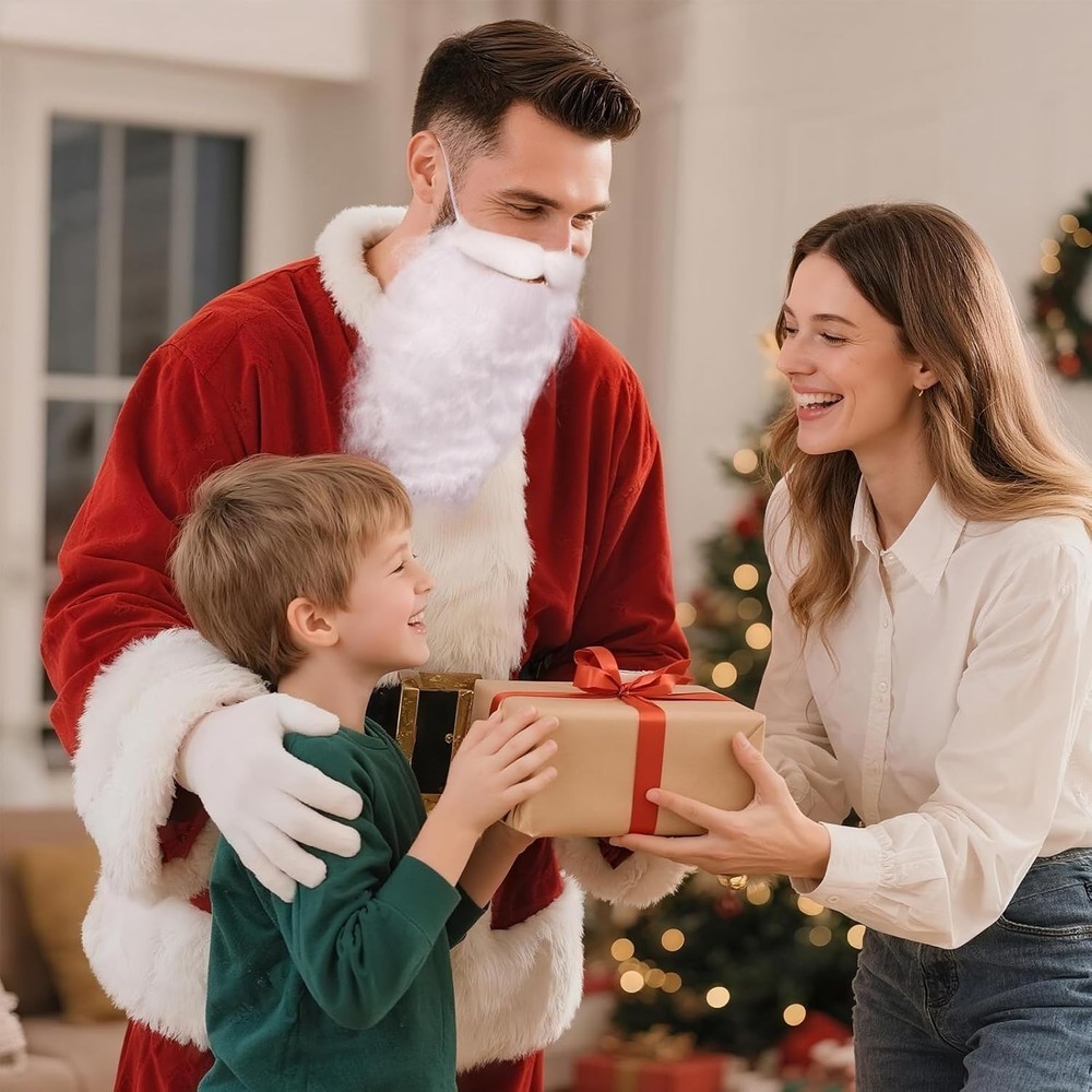 Festive 6-Pack Realistic Santa Beards for Holiday Cheer
