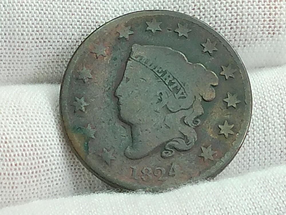 Early 1824 / 2? Matron Head U.S. Large Cent Copper