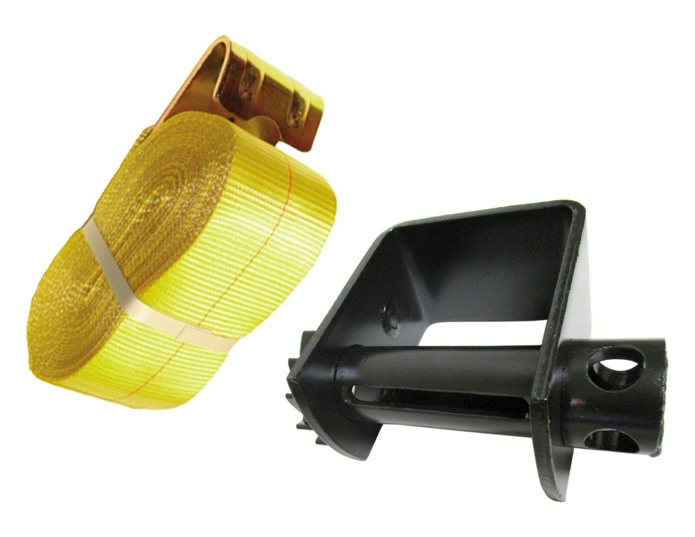 4" Weld On Truck Winch Deep Style w/ 4" x 30' Strap with Flat Hook Cargo Control