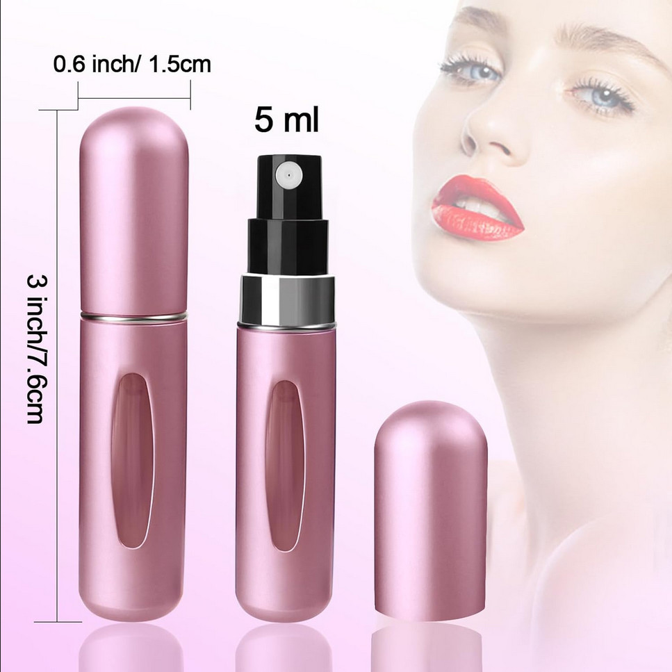 Refillable Perfume Atomizer Spray Bottles for Travel 5ml Pink 6 Pack