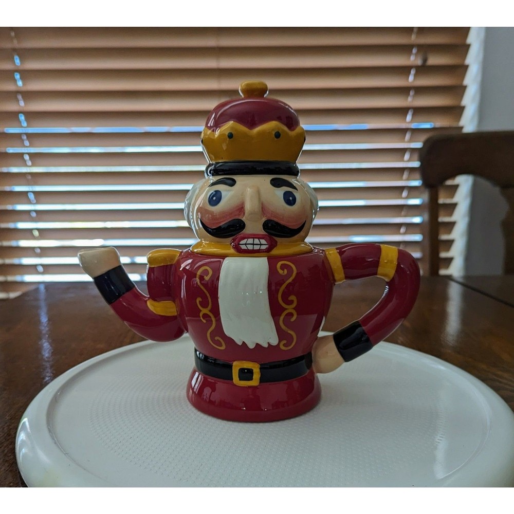 World Market King nutcracker soldier teapot