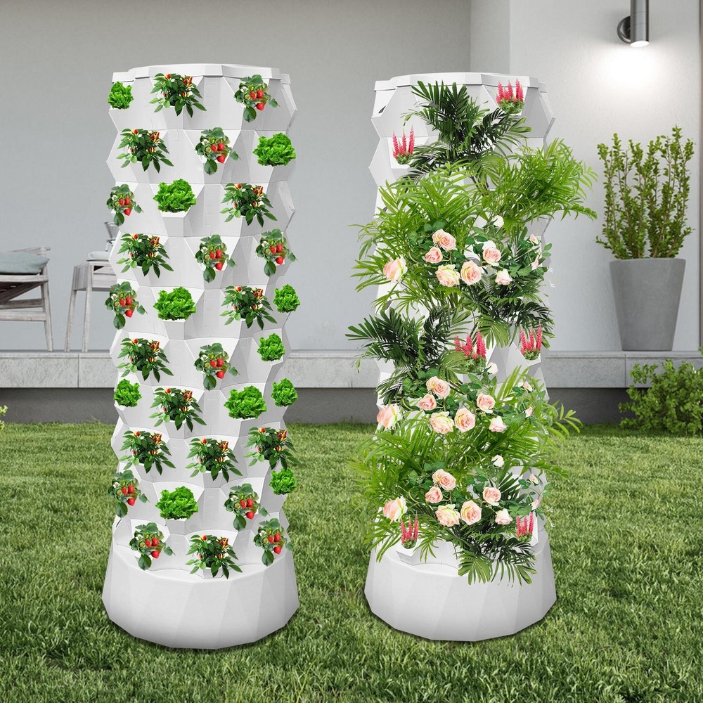 80 Pot Vertical Hydroponics Tower Systems Set Hydroponic Growing Kit Garden Home