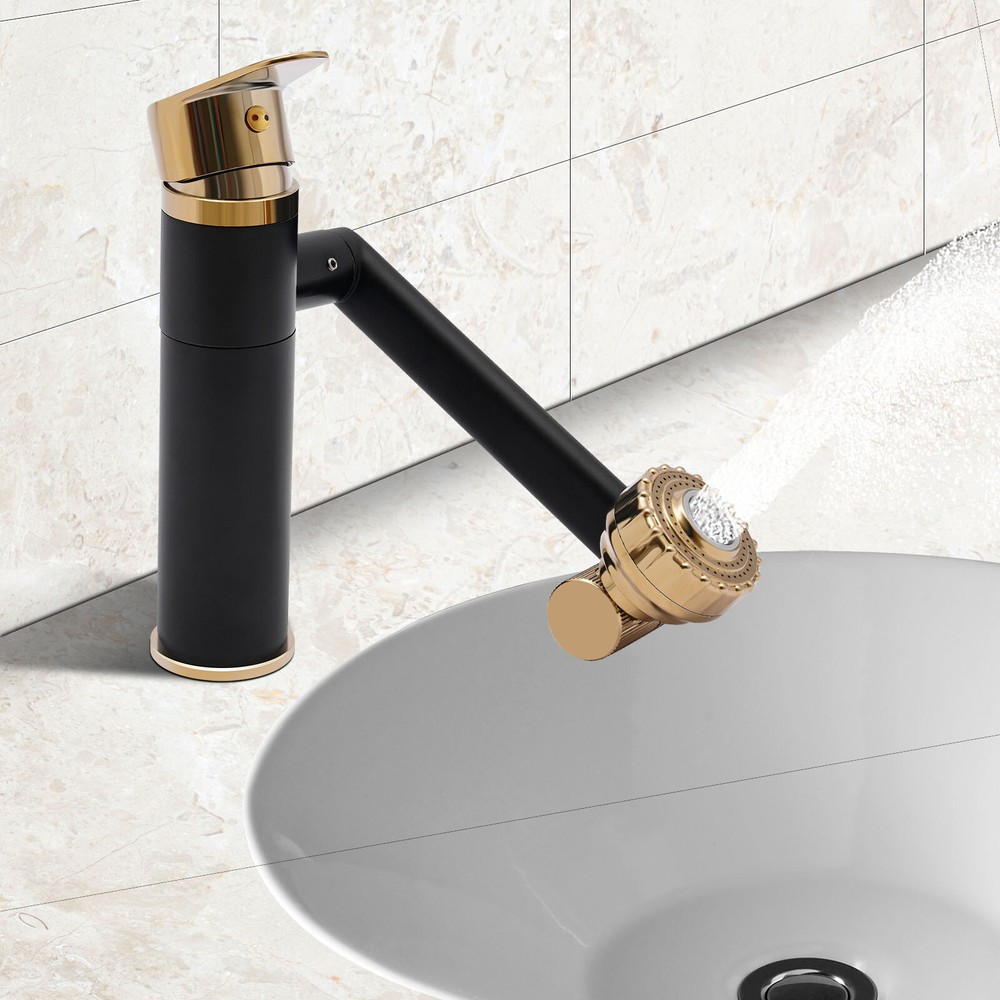 360° Bathroom Sink Faucet Single Handle Waterfall Vanity Basin Mixer 2 Function
