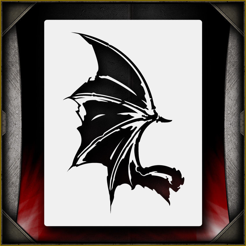 Evil Wing 3 -  Airbrush Stencil Template Airsick Demon Dragon Bat