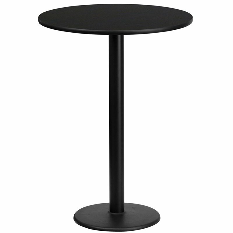 Bowery Hill 24" Round Restaurant Bar Table in Black