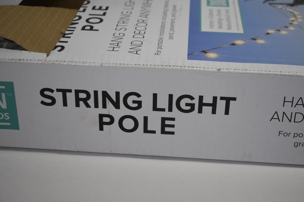 IYN Stands String Light Pole Stand Portable Black 3 PIece Assembly