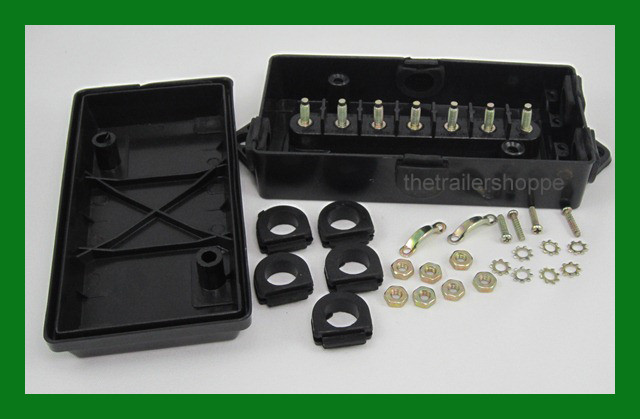 Black Plastic Seven Stud Terminal Weather Junction Box