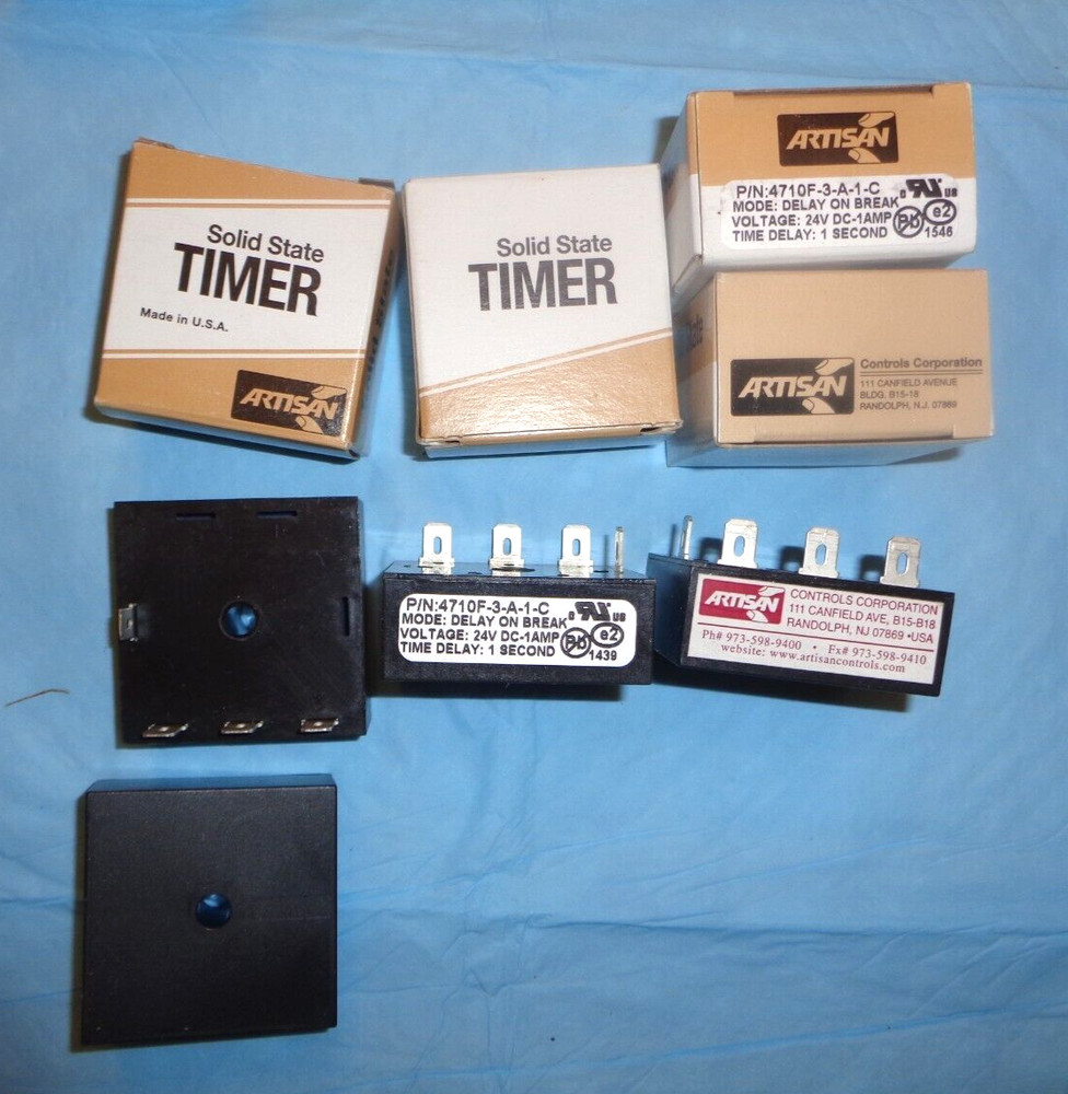 2 New In Box Artisan Solid State Timer 4710F-3-A-1-C 24VDC 1A, 1 second delay
