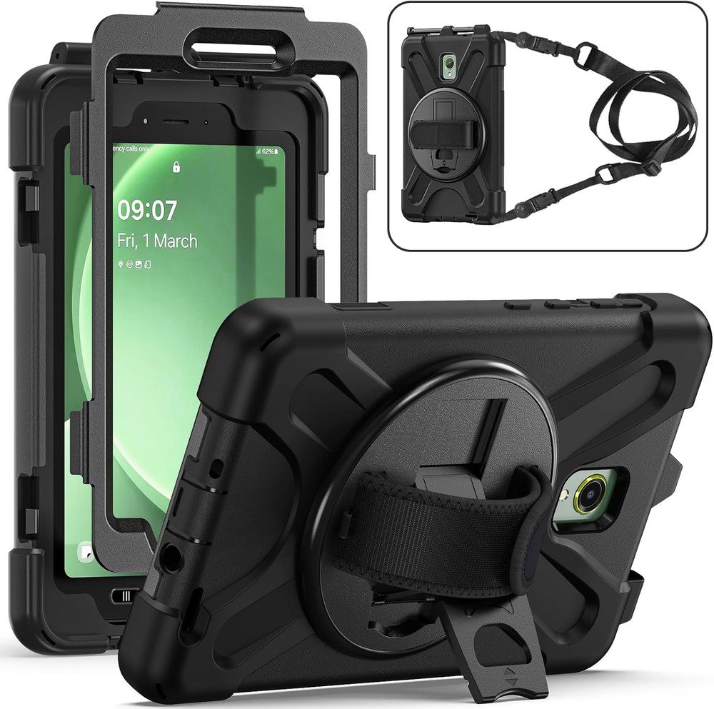 Samsung Galaxy Tab Active5/Active 3 8.0 Case, with 360 Stand, Handle Hand Strap