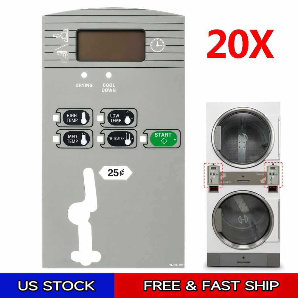 20 Pack 70258101 Touchpad Control Panel for Huebsch HTT30N BC Dryer Replacement