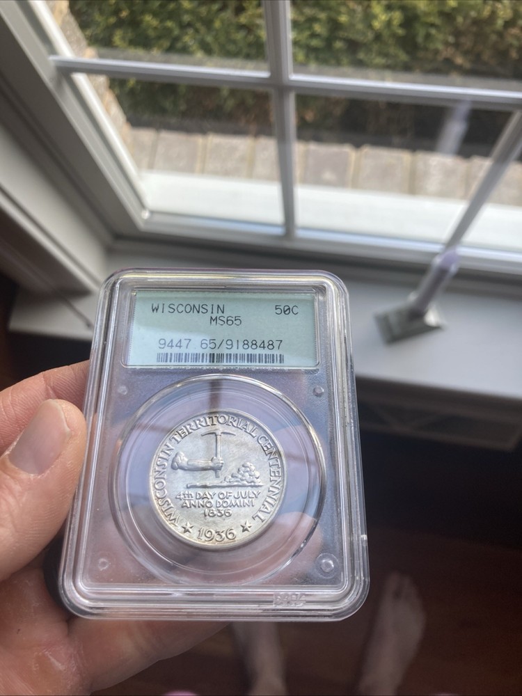 1936 Wisconsin Silver Half Dollar PCGS MS65 Old Holder