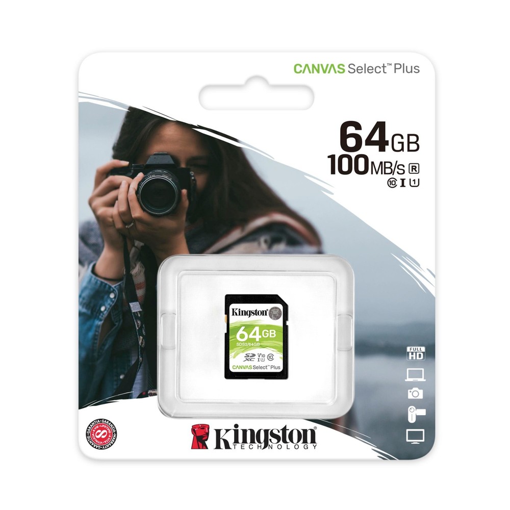 Kingston 64GB SDHC Canvas Select Plus Memory Card 5 Pack Card Reader Bundle