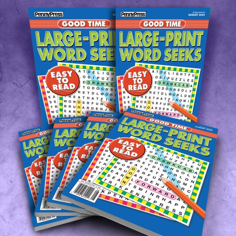 Penny Press Good Time Large Print Word Seeks 20 Magazine Bundle (SAME ISSUES)