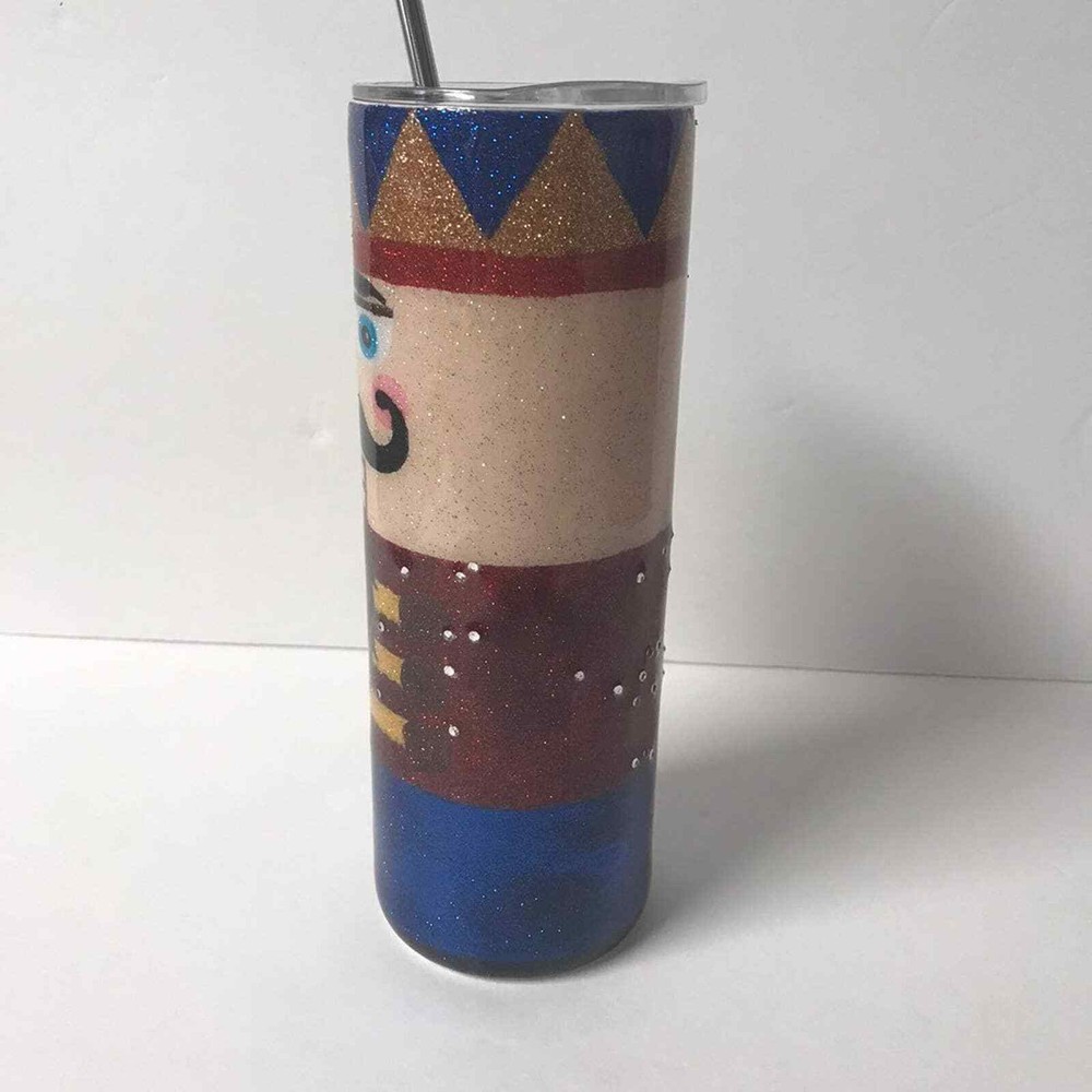 Hand Glitter Christmas Nutcracker Tumbler