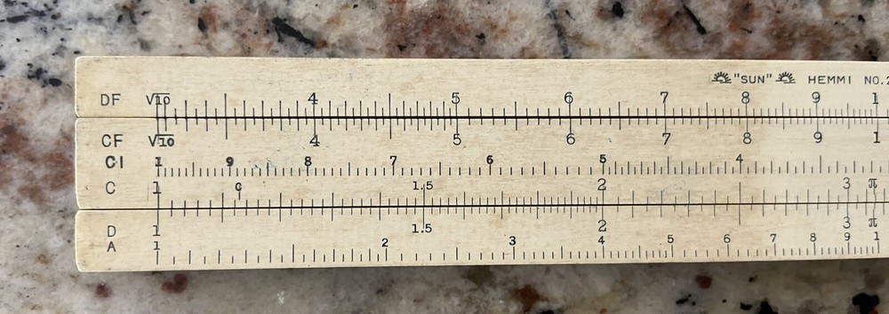 Extremely Rare Hemmi NO. 2641 Bamboo Slide Rule
