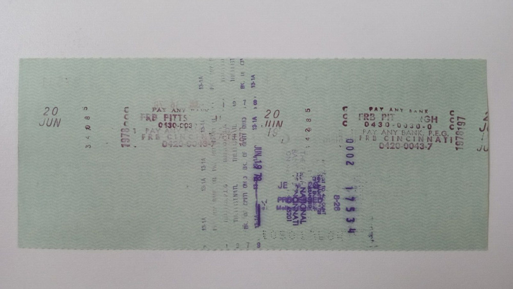 H.S. Crocker Co. Inc.: 1978 Pittsburgh Pirates Expense Check