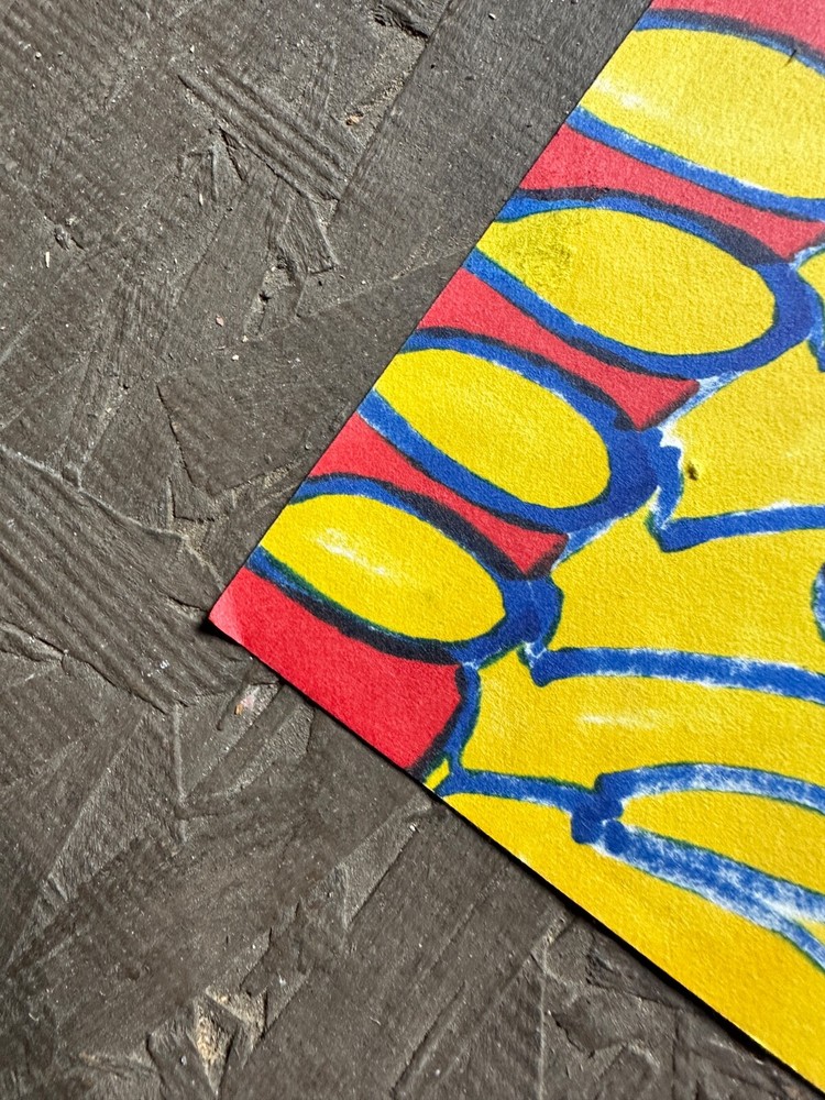Original Pair Mid Century Mixed Media Drawings Attributed To Keith Haring