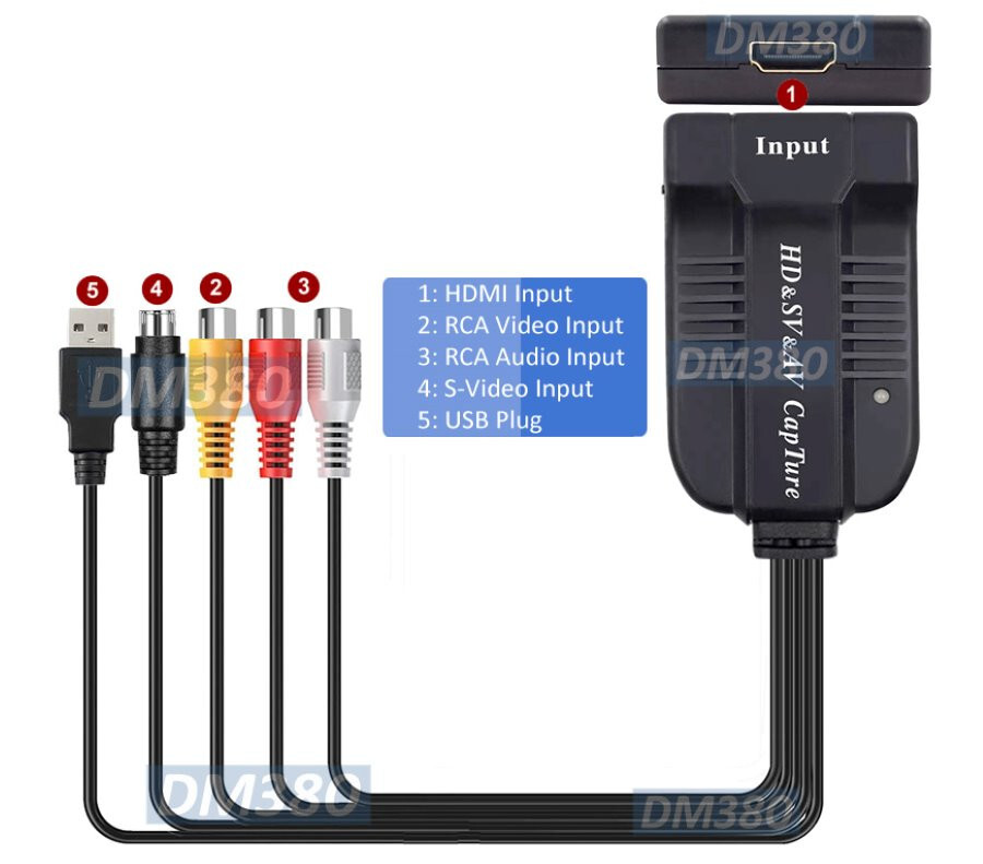 Premium USB 2.0 HD SD Video Frame Grabber Capture With RCA S-Video HD Input